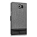 kwmobile Wallet Case for BlackBerry Priv - Fabric and PU Leather Flip Cover with Card Slots and Stand - Grey Black