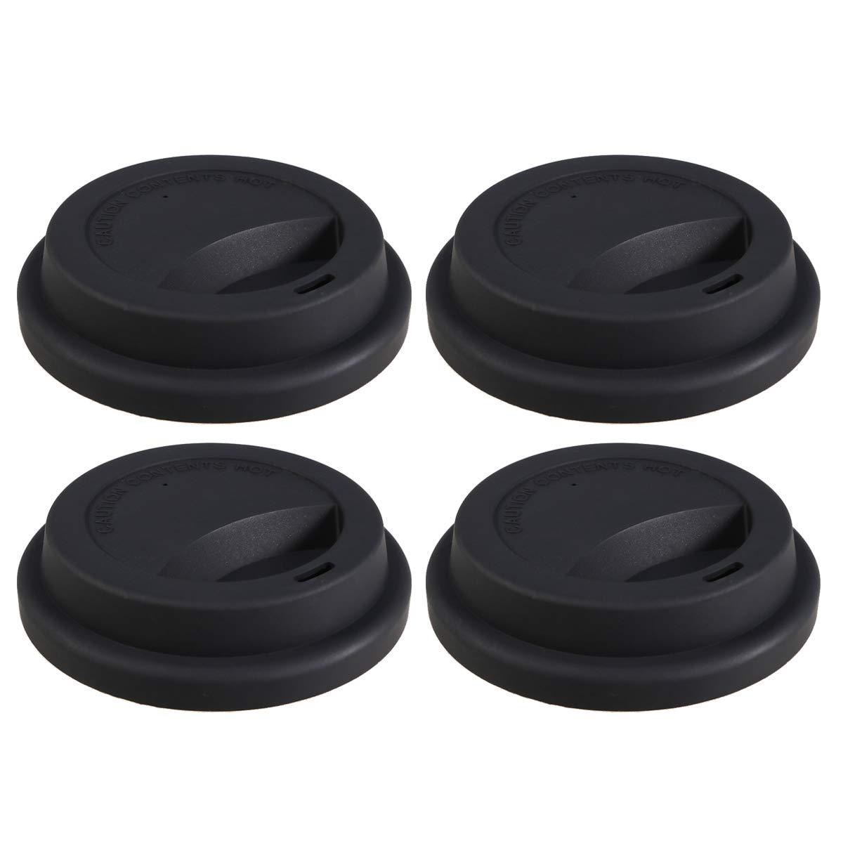 Luxshiny 4pcs Travel Mug Lids Straw of Silicone Covers for Coffee Water Tea Cups Simple Design