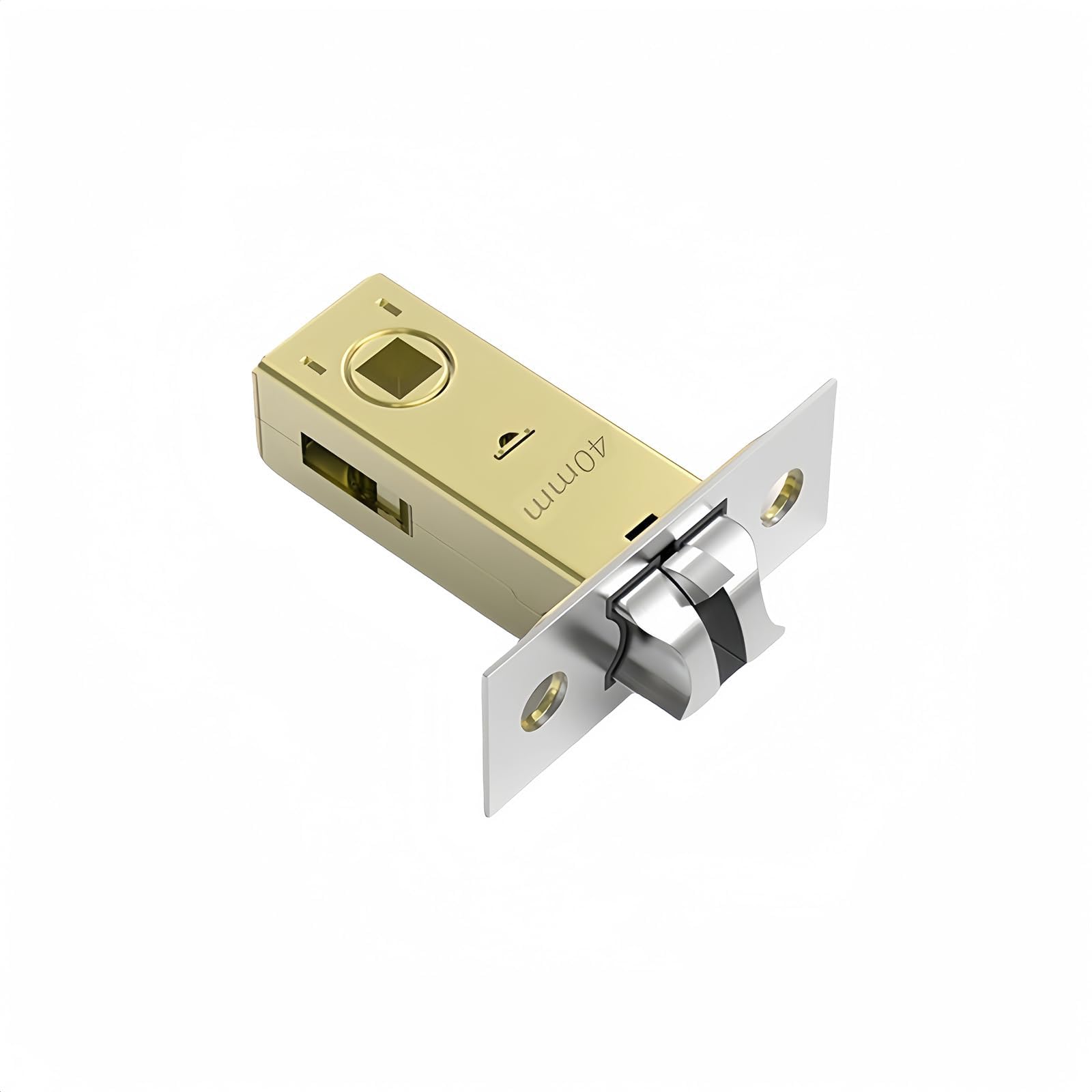 TOP-VIGOR 1Pcs 40mm Tubular Mortice Latch, Stainless Steel Forked Tongue Lock Mute Door Latch Sprung for Internal Doors, Lever Door Handles