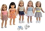 sweet dolly 18 inch Doll Clothes and Shoes, 5 Outfits +2 Shoes