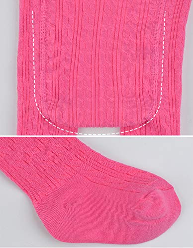VWU Baby Long Socks Girls Tights Seamless Toddler Infant Pantyhose Leggings Stockings Thick Solid Cable Knit Cotton Baby Tights 2 Pack (White Grey, 12-24 months)