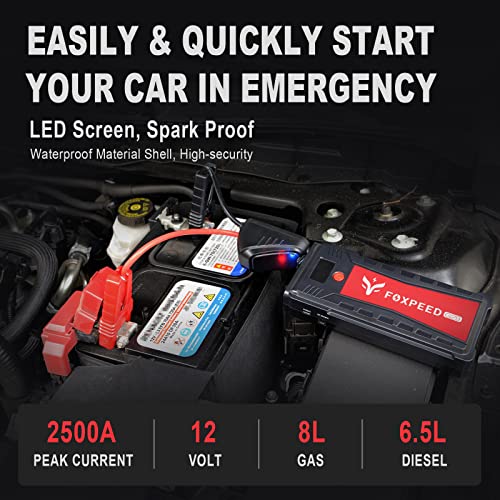 Foxpeed G29 Jump Starter 2500A 21000mAh 12V Car Jump Starter for up to