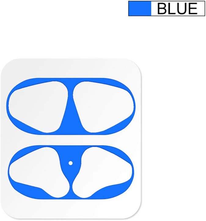 FGRYB Anti-Scratches Dustproof Cover for Airpods1 AirPods2, Upgrade Thin Metal Adhesive Guard Cover Sticker Protector for Airpods 1 & 2, Blue