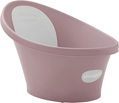 Shnuggle Baby Bath with Bum Bump Support, Backrest & Plug - Blossom