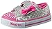 Skechers Kids Twinkle Toes Shuffles Sweet Steps Light-Up Sneaker ,Silver/Hot Pink,8 M US Toddler