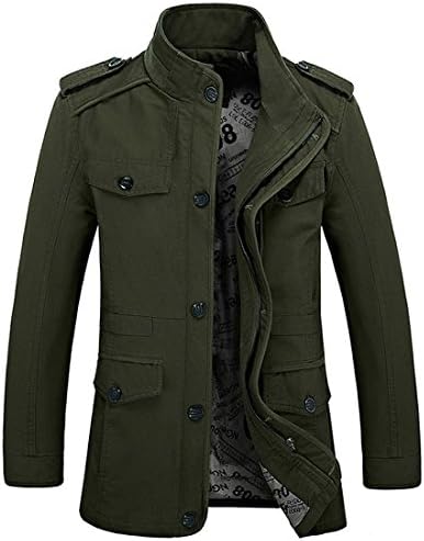 UNYU Military Jacket,Mens air Force Jacket Slim Fit Long Sleeve Cotton Casual Lightweight Warm Zipped Jacket Parka Trench Coats Blazer Outerwear with Multi Pockets