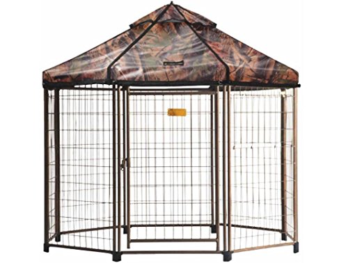 Advantek Original Pet Gazebo Outdoor Dog Kennel with Reversible Cover, 5 ft (Dark Forest)