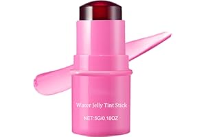 JISKG Milk Water Jelly Tint, Sheer Lip & Cheek Stain, Milk Jelly Blush Stick, Buildable Watercolor Finish, 1,000+ Swipes Per Stick. (rose pink)