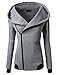 TheLees Best Seller Unisex Casual Slim Fit Big Hood Oblique Zipup Jacket