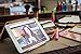 Natural Walnut Wood iPad and Cook Book Stand | Multi-Angle for iPhone, iPad Air/Pro, Surface Pro, Samsung Galaxy/Note, Google Nexus/Pixel, HTC, LG, Nokia, OnePlus, Kindle, E-Readers