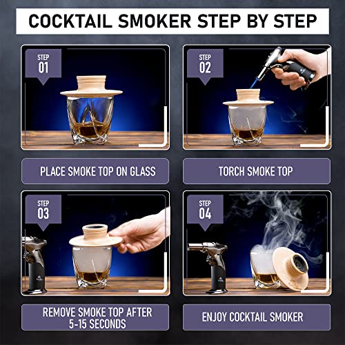 Busy Bee Oak Cocktail Smoker Mixology Bartender Kit Luxury Cocktail Set with Cocktail Smoker