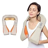 Multi-functional Shiatsu Neck Shoulder and Back Massager, Kneading Massager with Infrared Heating Function and Car Adaptor