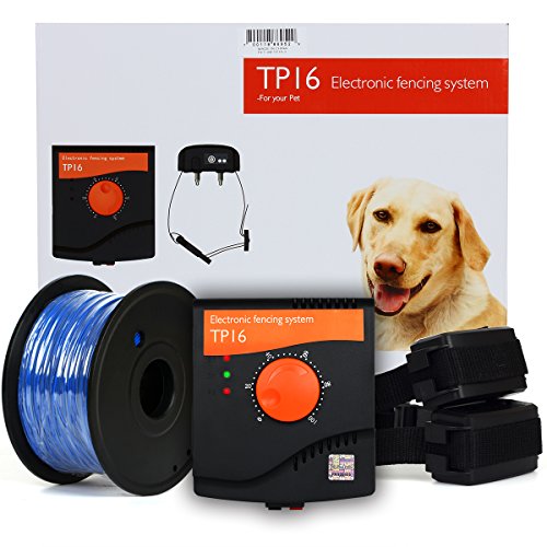 FunAce Invisible Pet Fence System 1000 Ft Extra Thick 18 Gauge Wire with Rechargeable, Waterproof, and Shock Adjustable Receiver Collar, Up to 1.2 Acres 5,000 Sq Ft Invisible Boundary (2 Dog System)