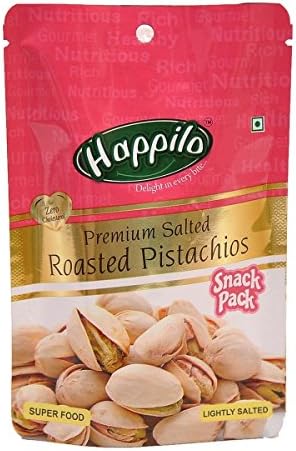 Happilo Premium Iranian Roasted & Salted Pistachios 35g, Pista Dry Fruit, Shelled Whole Nuts Super Crunchy & Delicious Healthy Snack