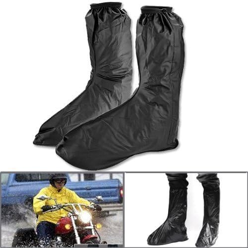 KUCHANG Waterproof Springtime Summer Rainstorm Rainy Day Rainsuit Raingear Motorcycle Road Bike Cruiser Chopper Driving Biker Gear Boot Shoe Cover Black