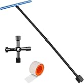 JORETLE Water Meter Key 28 Inch Shut Off Tool - 4-Way Multifunctional Key and Seal Tape for Opening and Closing Meters or Val