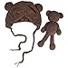 Jastore Infant Newborn Photography Prop Photo Crochet Boys Girls Knit Toy Bear Hats (Brown)