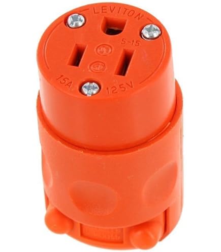 Leviton 515CV-OR 10 Pack 15Amp 125V 3-Wire Connector Straight