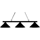 Z-Lite 155-3MB-MMB Sharp Shooter Three Light Billiard, Metal Frame, Matte Black Finish and Metal Matte Black Shade of Metal M