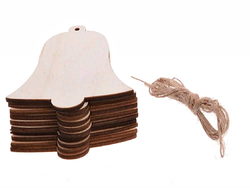 Christmas tree decorations - decorable wooden bells - decorations - Christmas - colored - furniture - home - interior - party - 20 pieces