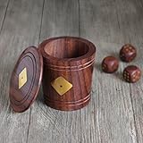 Wooden Dice Shaker Dice Cup for Family Includes 5 Wooden Dice