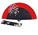 meifan Chinese/Japanese Long Bamboo Leg Silk Folding Fans FMM (Red)