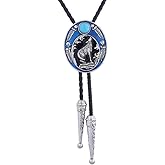 HUABOLA CALYN Bolo tie, Handmade Round Shape Western Cowboy Bola Tie