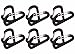 Mini Skater Brand Aluminum Alloy Spring Clip Metal Buckle, D Shaped, Flat Style, 12Pcs/Pack (Black)