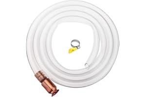 SOOGE Siphon Hose 1/2" x 6 Foot, Shaker Siphon Hose for Fuel Transfer Pump - Gas Siphon Pump for Gasoline, Oil, Diesel, Water, Liquid