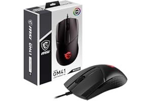 MSI CLUTCHGM41 Lightweight V2 Gaming USB RGB Adjustable up to 16000 DPI, 65 Grams Ultralight, 16k Precision Optical Sensor, D