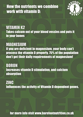 Barefoot Nutrition - Vitamin D3 with K2, Magnesium, Boron and Zinc Food Supplement 4000iu - 60 x Barefoot Nutrition - Vitamin D3 with K2, Magnesium, Boron and Zinc Food Supplement 4000iu - 60 x