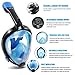 Full Face Snorkel Mask Easy Breathing 180° Panoramic View Diving Mask Anti Fog Camera Mount Anti Leak Snorkeling Underwater for Adult & Youth (Black, Small/Medium)