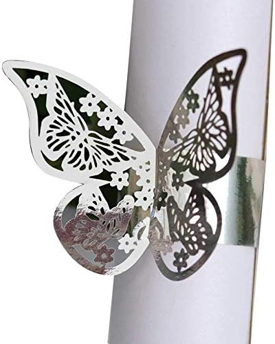 Gmxop 50pcs Napkin Buckle Ring Hollow Butterfly Shapes for Wedding Banquet Dinner Table Decor