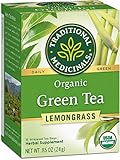 Traditional Medicinals Organic Green Tea Lemongrass Tea, 16 Tea Bags (Pack of 6)