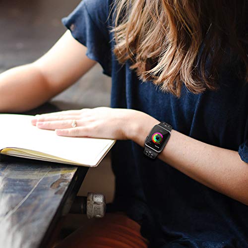 AdMaster Compatible with Apple Watch Bands 42mm 44mm,Soft Silicone Replacement Wristband Compatible with iWatch Series 1/2/3/4 - M/L Black/Cool Grey