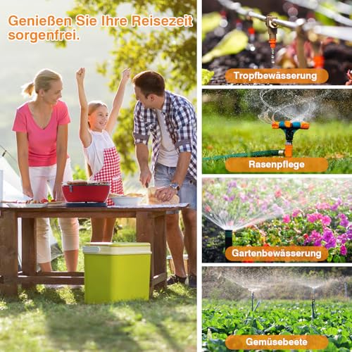 XinFuture Irrigation Computer WLAN 2 Outputs with 300 Metres RF, Strong Wall Penetration, Smart Irrigation Clock with App & Alexa Language, Automatic Watering System Rain Delay for Garden
