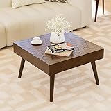 HOMPUS Rustic Farmhouse Square Coffee Table