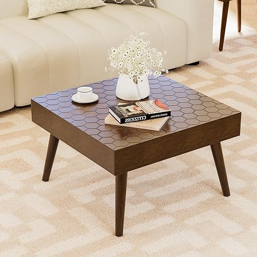 HOMPUS Rustic Farmhouse Square Coffee Table