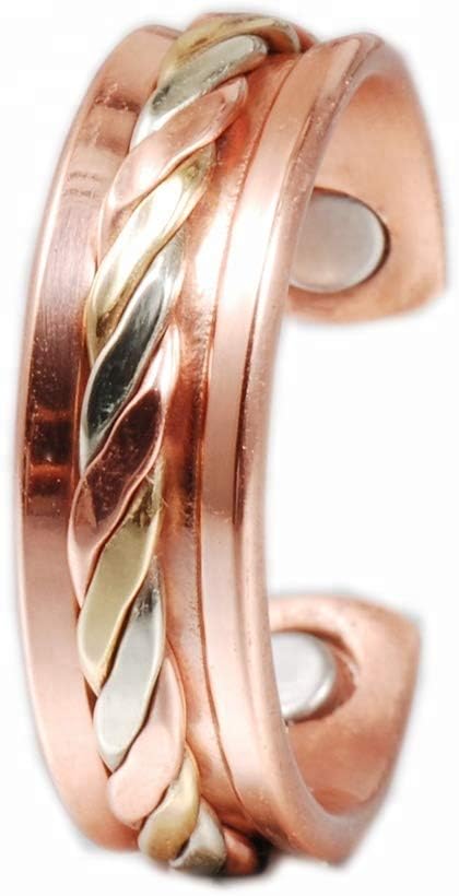 Therapy Magnetic Elegant Pure Copper Ring Original Healing Pain Relief for Arthritis, Carpal Tunnel, Joint Pain Relief Pure Copper Ring with Adjustable Size: Health & Personal Care