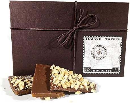 Almond Toffee, Milk Chocolate, Gluten Free, by Wanderlust Chocolate, 8 oz. Box