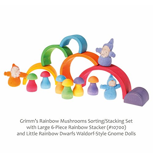 Rainbow Mushrooms for Sorting, Stacking, Building & Playing Games