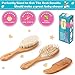 Baby Hair Brush Comb Set - Natural Wooden Hairbrush with Soft Goat Bristles for Cradle Cap - Scalp Grooming Massage for Newborns, Toddlers, Kids - Baby Shower and Registry Gift