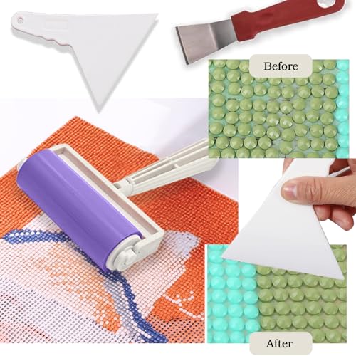 Lenxnmy 247Pcs DIY Diamond Painting Tools Kit with Light Table for Tracing A3, Diamond Art Sealer, Diamond Correction, DIY Craft