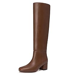 Athlefit Knee High Boots Women Chunky Block Heel