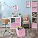 Sorbus Storage Cubes - 11 Inch Foldable Fabric Baskets for Organizing Pantry, Closet, Shelf, Toy Box, Cubby - 6 Collapsible Cloth Cube Storage Bins for Home, Nursery, Playroom, Bedroom (Pastel Pink)