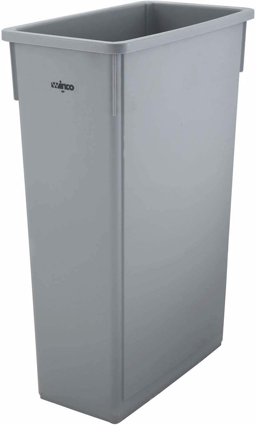 Winco PTC-23SG Slender Trash Can, 23-Gallon, Gray,Medium