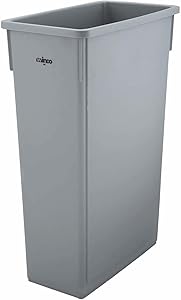 Winco PTC-23SG Slender Trash Can, 23-Gallon, Gray,Medium