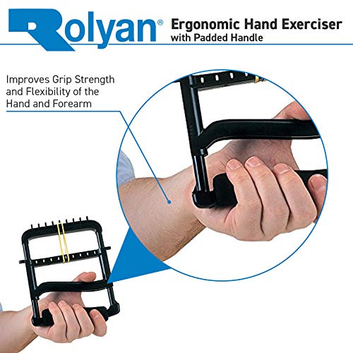 Rolyan Ergonomic Hand Exerciser with Padded Handle, Adjustable Squeeze