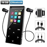 MP3 Player with Bluetooth, Zerofire 16GB Portable Digital Music Player Support FM Radio Photo Browsing Video Play Pedometer Voice Recorder Text Reading with Earphone Armband for Sport Running