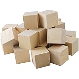 Woodpeckers&reg; 50 Pieces Wooden Cubes 1 inch Perfect Wood Blocks 1 inch For Baby Blocks Baby Shower And All Cube Crafts